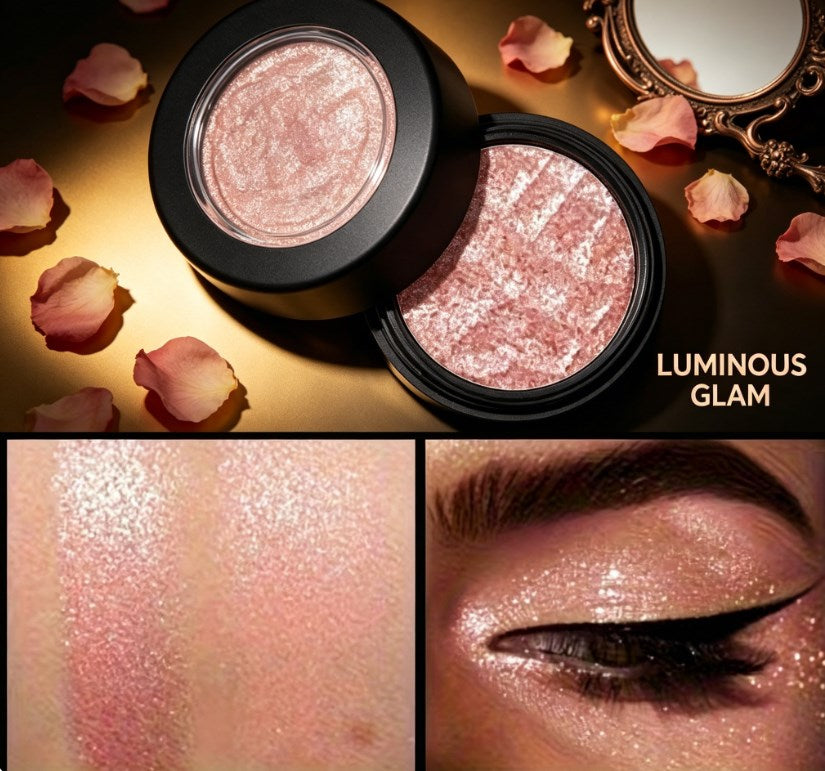 Glitter Shimmer Eyeshadow Highlighter | Buttery Mashed Potato Putty Highlight Powder, White Diamond Glow
