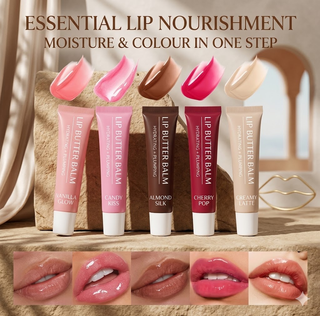 Tinted Lip Butter Balm | Hydrating Vanilla Lip Mask & Conditioning Lip Treatment for Instant Moisture & Shine