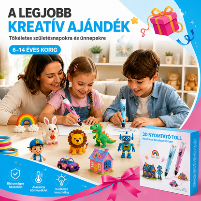 🔥70% KEDVEZMÉNY MA 🔥🎃 PKNEW® 3D nyomtató toll gyerekeknek – Alacsony hőmérsékleten is biztonságos, nem mérgező, környezetbarát szál, serkenti a kreativitást 💎