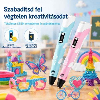 🔥70% KEDVEZMÉNY MA 🔥🎃 PKNEW® 3D nyomtató toll gyerekeknek – Alacsony hőmérsékleten is biztonságos, nem mérgező, környezetbarát szál, serkenti a kreativitást 💎