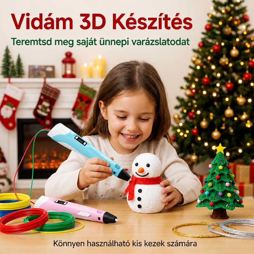 🔥70% KEDVEZMÉNY MA 🔥🎃 PKNEW® 3D nyomtató toll gyerekeknek – Alacsony hőmérsékleten is biztonságos, nem mérgező, környezetbarát szál, serkenti a kreativitást 💎