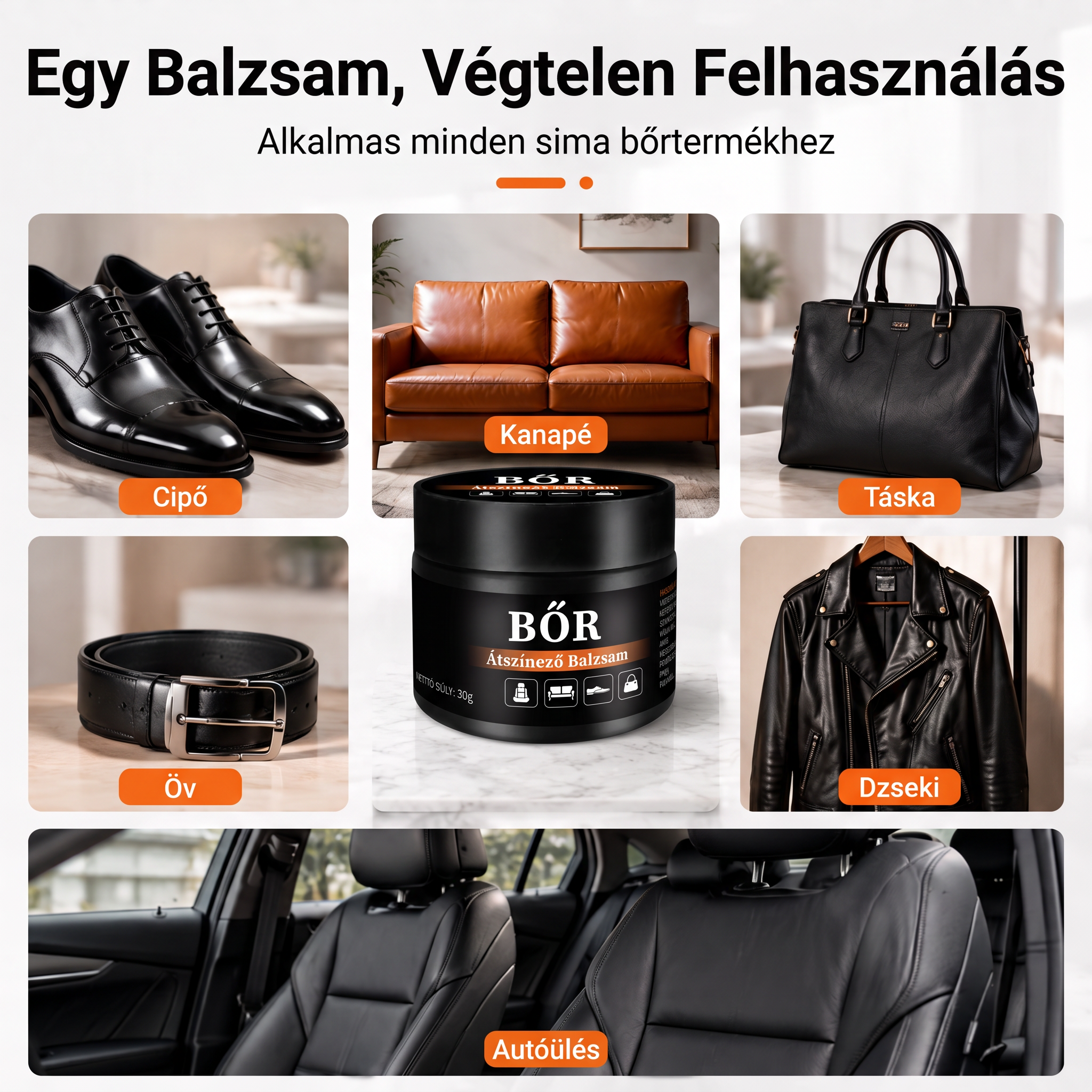 PKNEW®🎨 Intenzív bőrfesték-megújító balzsam✨ – Élénkíti a fakó megjelenést, egységesíti a színt, és segít elfedni a kopásokat cipőkön, kanapékon, táskákon és autósüléseken 💕