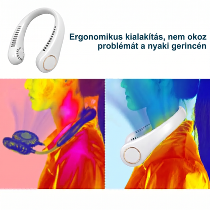 🔥🔥PKNEW® Hordozható nyakventilátor, lapátnélküli viselhető személyi ventilátor, kéz nélküli hűtés kültéri használatra és irodába 💎
