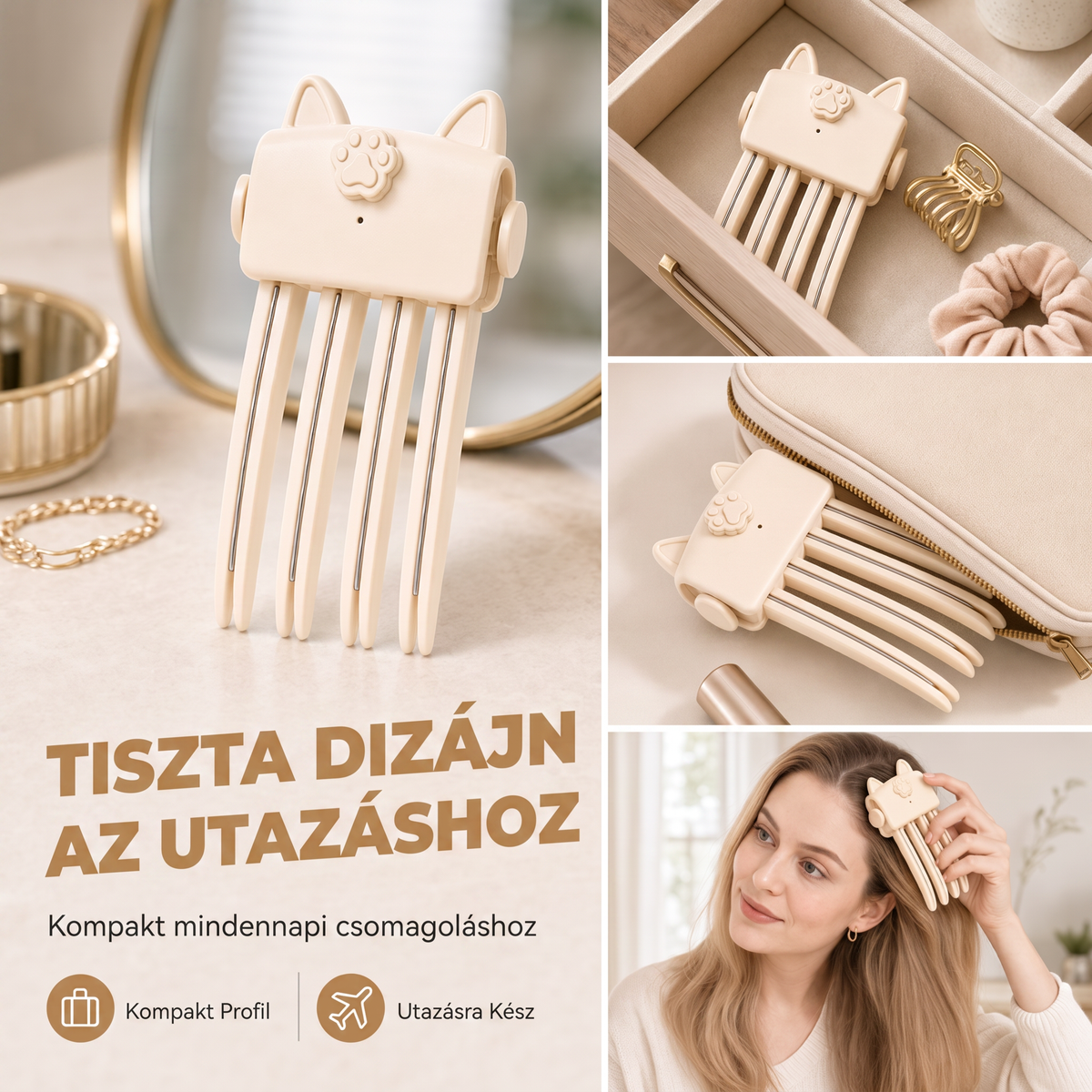🎉 Több mint 48 ezer eladott darab 💇 Vezeték nélküli, fűthető hajcsat a hajtő megemelésére, hordozható hajformázó eszköz utazáshoz, vékony és lapos szálú hajra