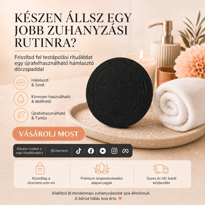 🚿 Mélytisztító hámlasztó testradírozó párna – Gyengéden távolítja el az elhalt hámsejteket & SPA fürdőszivacs 💖