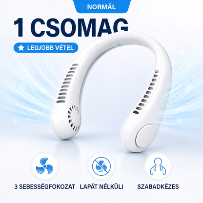 🔥🔥PKNEW® Hordozható nyakventilátor, lapátnélküli viselhető személyi ventilátor, kéz nélküli hűtés kültéri használatra és irodába 💎