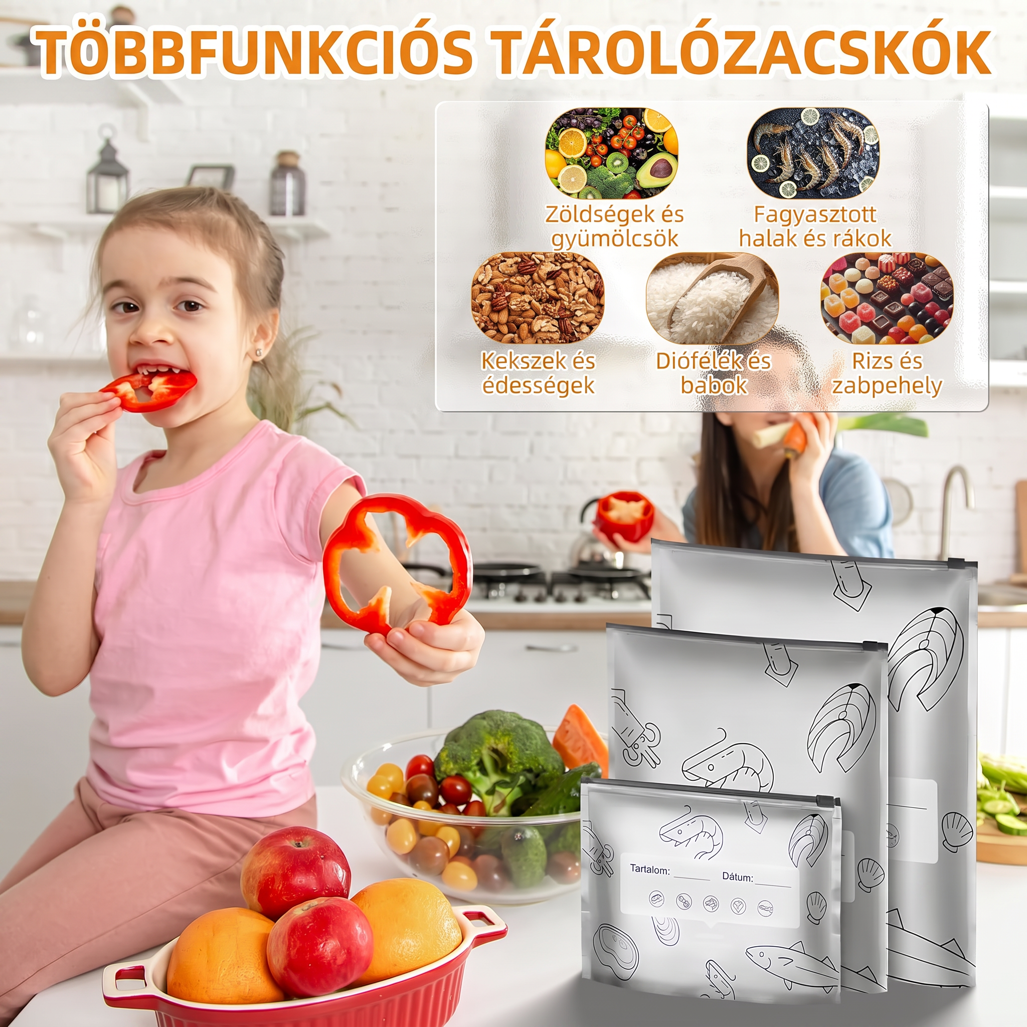 LIMITÁLT AKCIÓ: 70% KEDVEZMÉNY! 🍗 🥦 Újrahasználható, lezárható alufólia tároló tasakok 💎