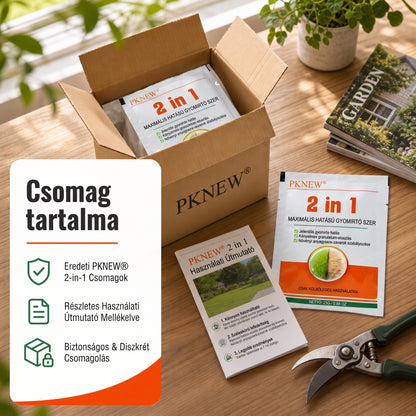 PKNEW® 2 az 1-ben Max Power granulált gyomirtó készítmény 👑 – látható hatás már 6 óra után, könnyen feloldható vízben, és célzottan alkalmazható fugákhoz, ösvényekhez, kerítésekhez és kavicsos felületekhez 💎