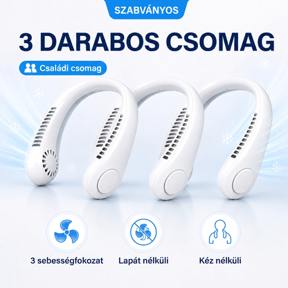 🔥🔥PKNEW® Hordozható nyakventilátor, lapátnélküli viselhető személyi ventilátor, kéz nélküli hűtés kültéri használatra és irodába 💎