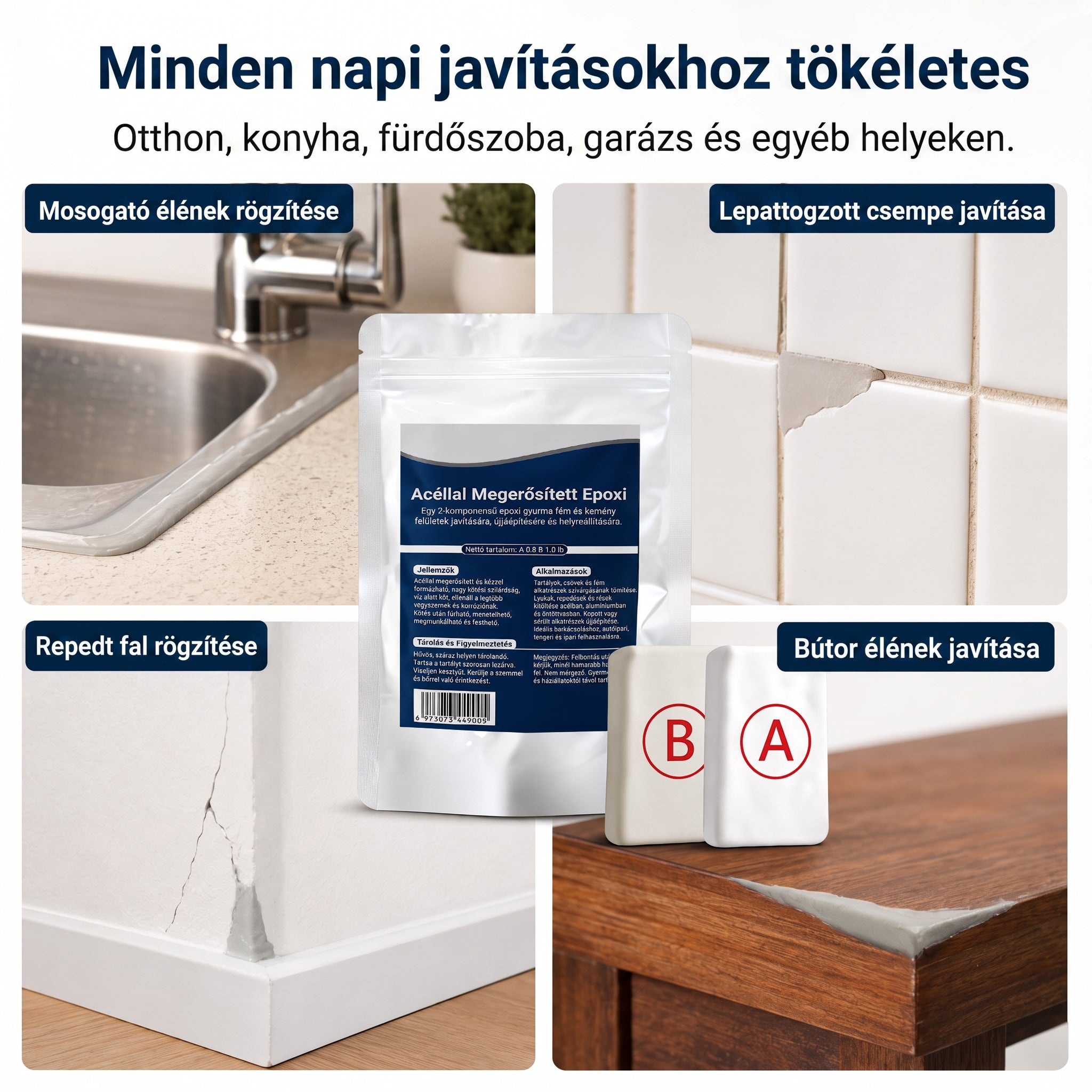 🏠 𝐏𝐊𝐍𝐄𝐖® Acélerősítésű epoxi javítógitt🔥🔥