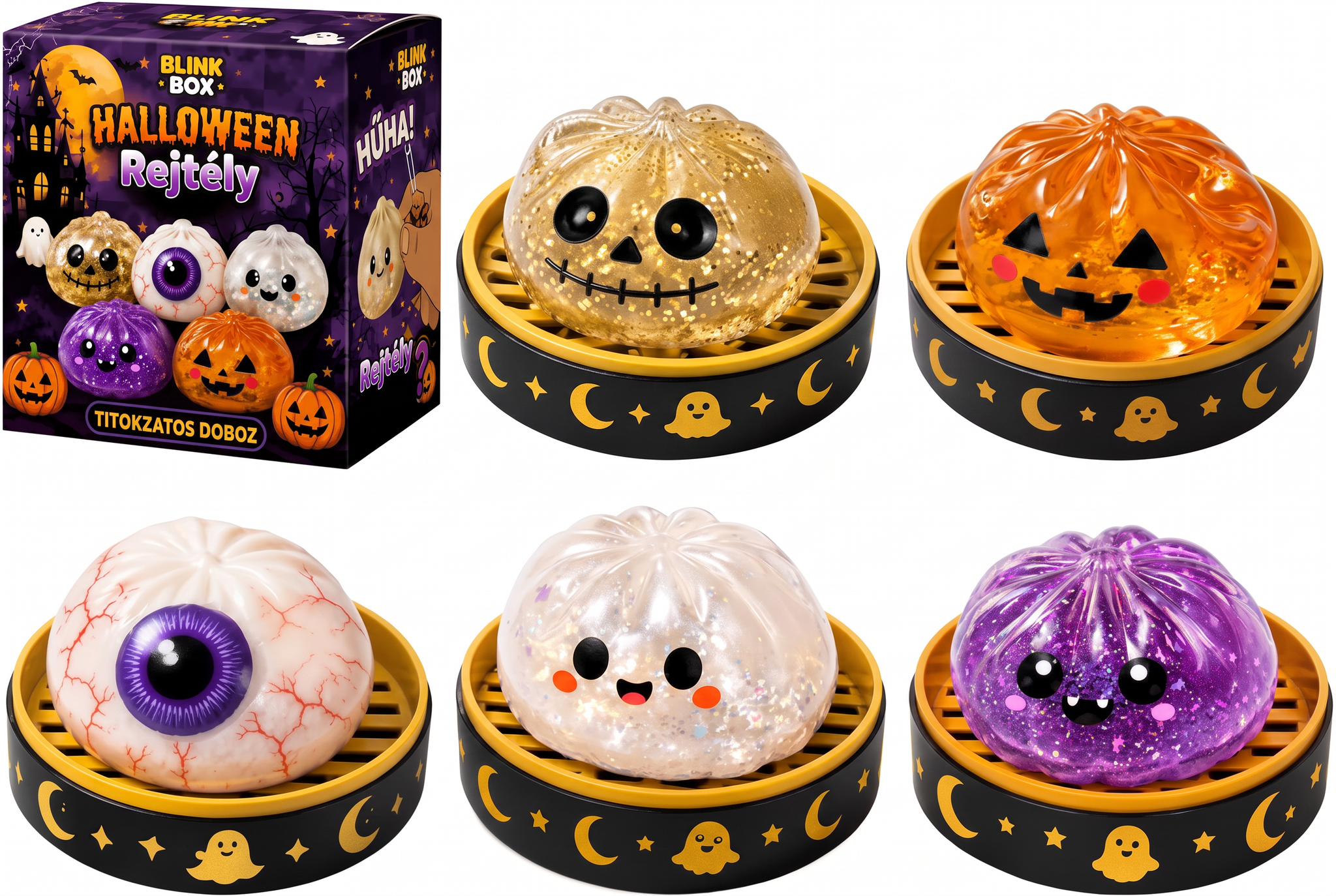 PKNEW® 70% KEDVEZMÉNY MA 🎃 Halloweeni titokdoboz antistressz gombóccal 💎