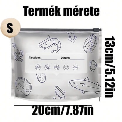 LIMITÁLT AKCIÓ: 70% KEDVEZMÉNY! 🍗 🥦 Újrahasználható, lezárható alufólia tároló tasakok 💎