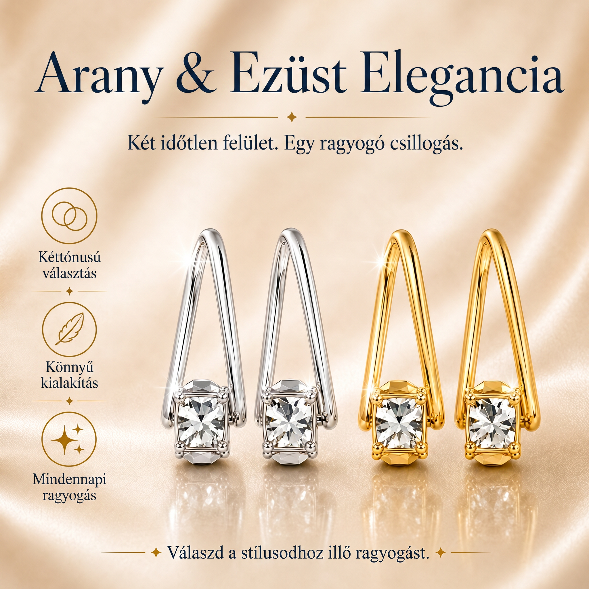 🔥🔥 MA 90% KEDVEZMÉNY: 1 karátos „Táncoló” Moissanite fülbevaló – kényelem és csillogás, amit megérdemelsz! 💖