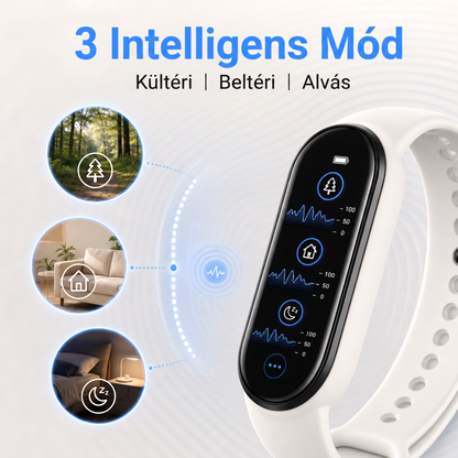 PKNEW® Intelligens ultrahangos szúnyogriasztó karkötő – 3 intelligens üzemmód, digitális kijelző és akár 7 napos üzemidő egyetlen feltöltéssel ⚡ Kerthöz, utazáshoz, kempingezéshez és a kellemes nyári estékhez 🌿