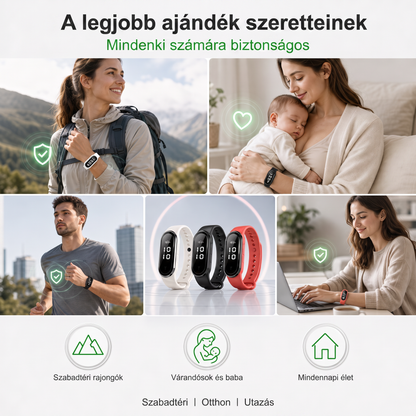 PKNEW® Intelligens ultrahangos szúnyogriasztó karkötő – 3 intelligens üzemmód, digitális kijelző és akár 7 napos üzemidő egyetlen feltöltéssel ⚡ Kerthöz, utazáshoz, kempingezéshez és a kellemes nyári estékhez 🌿