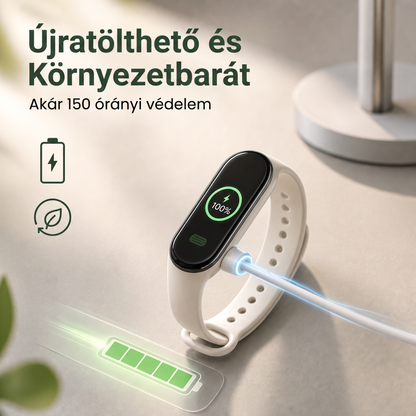 PKNEW® Intelligens ultrahangos szúnyogriasztó karkötő – 3 intelligens üzemmód, digitális kijelző és akár 7 napos üzemidő egyetlen feltöltéssel ⚡ Kerthöz, utazáshoz, kempingezéshez és a kellemes nyári estékhez 🌿
