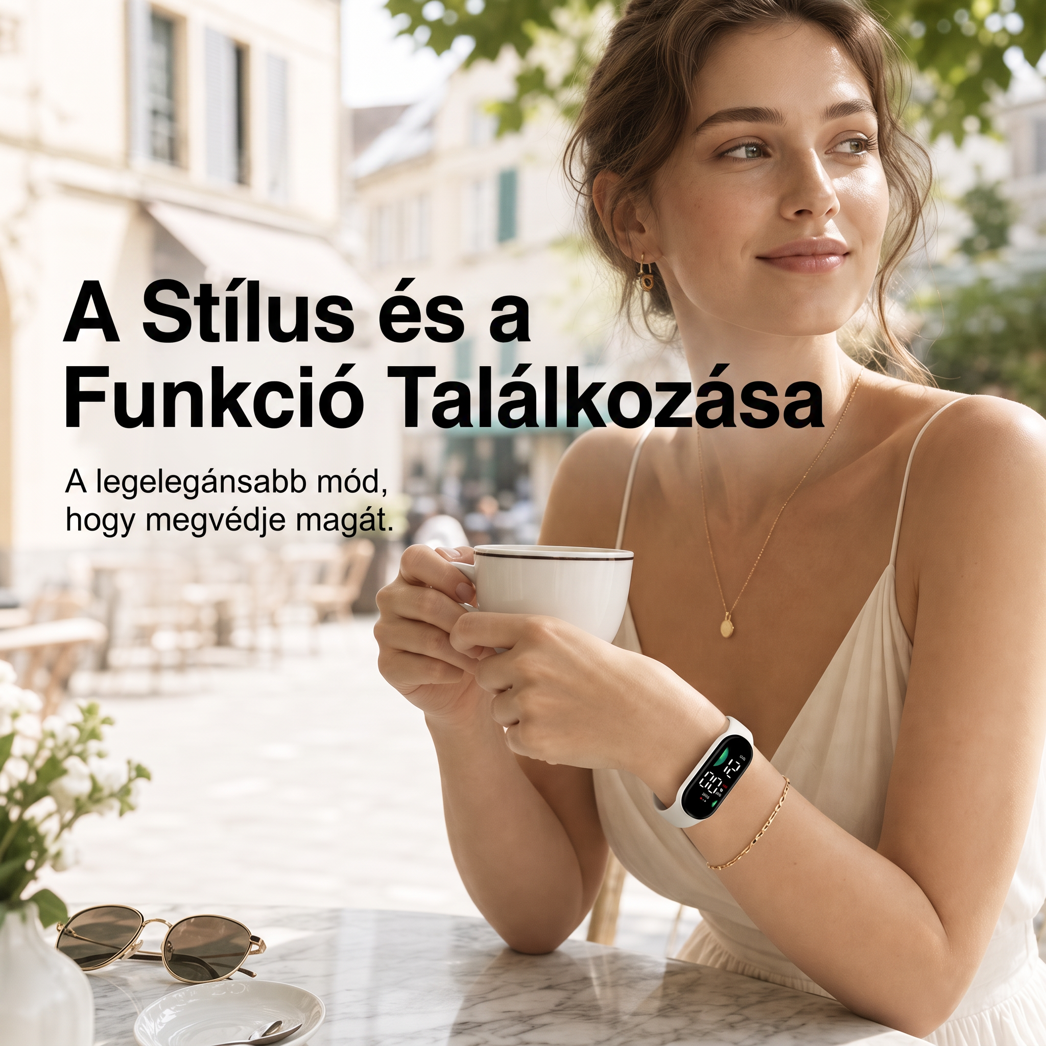 PKNEW® Intelligens ultrahangos szúnyogriasztó karkötő – 3 intelligens üzemmód, digitális kijelző és akár 7 napos üzemidő egyetlen feltöltéssel ⚡ Kerthöz, utazáshoz, kempingezéshez és a kellemes nyári estékhez 🌿