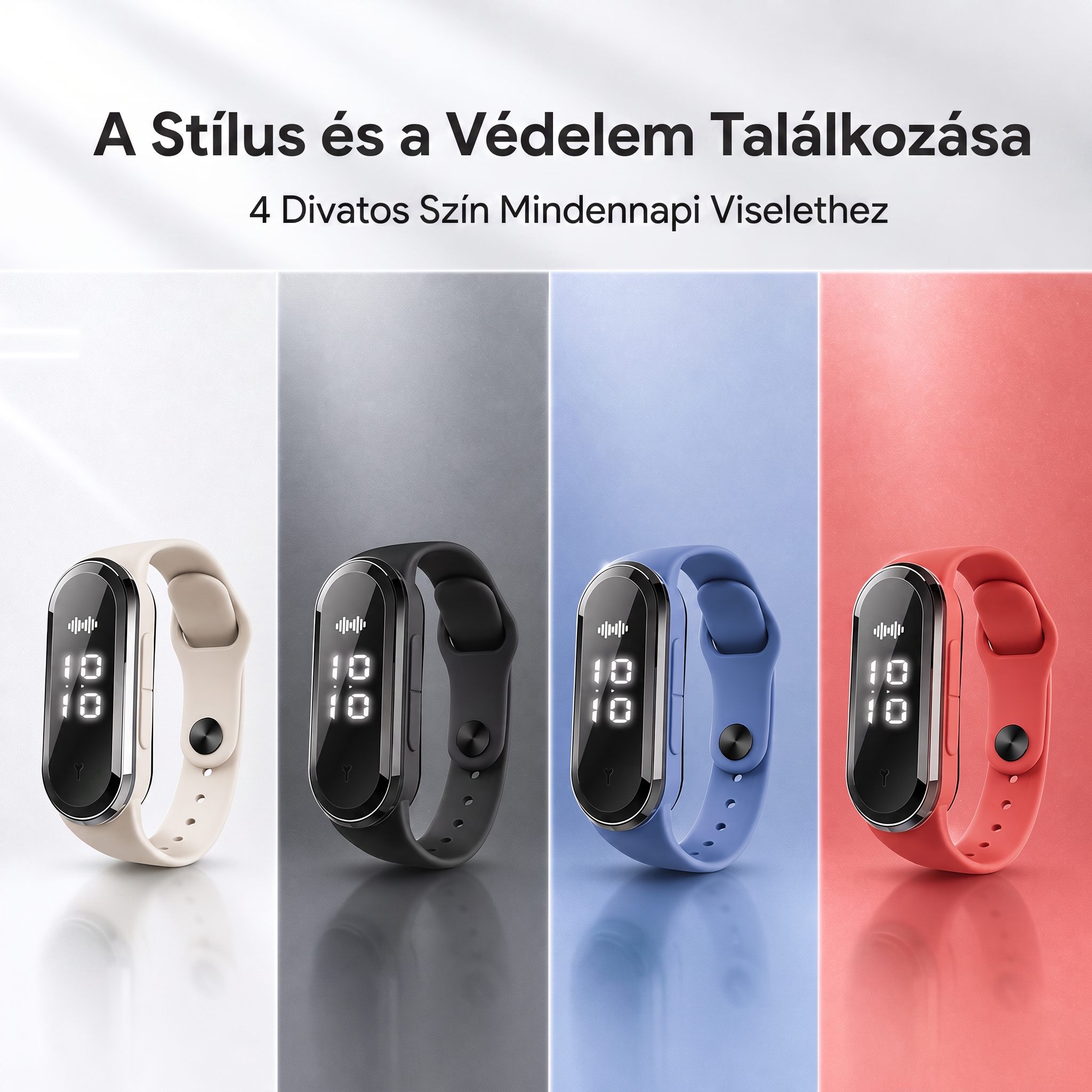 PKNEW® Intelligens ultrahangos szúnyogriasztó karkötő – 3 intelligens üzemmód, digitális kijelző és akár 7 napos üzemidő egyetlen feltöltéssel ⚡ Kerthöz, utazáshoz, kempingezéshez és a kellemes nyári estékhez 🌿