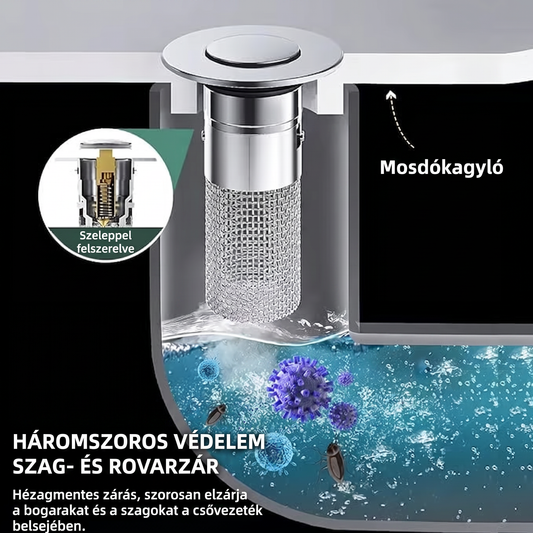 🔥🔥Utolsó napi akció: 49% kedvezmény👑 Felugró mosogató lefolyószűrő -- 🛀 Eltávolítja a szagokat és megelőzi a dugulást