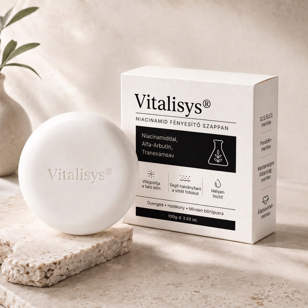 🔥🔥Vitalisys® Niacinamidos bőrvilágosító szappan pigmentfoltok és szeplők ellen 💆‍♀️