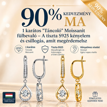 🌈🌈 MA 90% KEDVEZMÉNY: 1 karátos „Táncoló” Moissanite fülbevaló – Tiszta S925 kényelem és csillogás, amit megérdemelsz! 💖