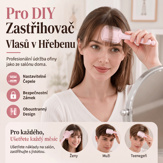 Kerüld a hajformázást✂️ 4 lépéses fésű hajvágáshoz és ritkításhoz - egyszerű frufru, hajformázás és hajformázás otthon 🎁
