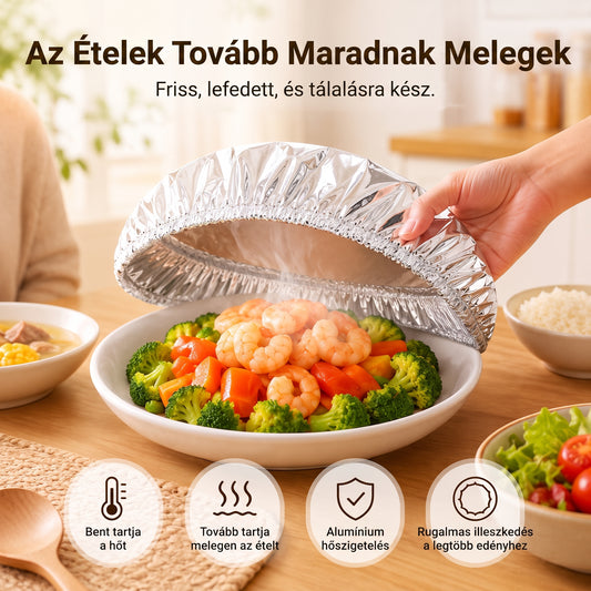 🔥🔥 PKNEW® Összecsukható alumíniumfólia ételtakaró | Tartsa az ételeket melegen, frissen és védve a gyümölcslegyektől
