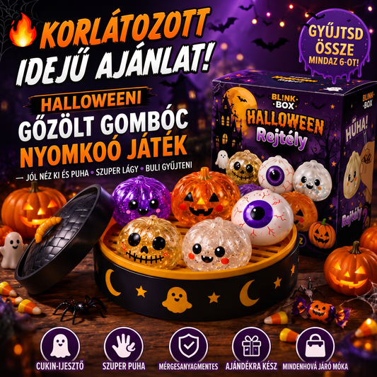 PKNEW® 70% KEDVEZMÉNY MA 🎃 Halloweeni titokdoboz antistressz gombóccal 💎