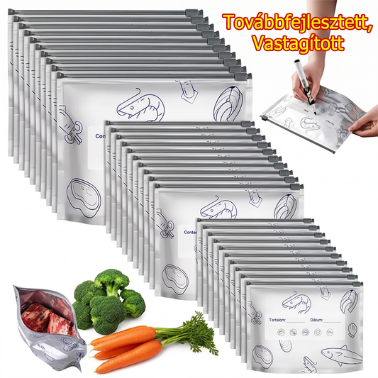 LIMITÁLT AKCIÓ: 70% KEDVEZMÉNY! 🍗 🥦 Újrahasználható, lezárható alufólia tároló tasakok 💎