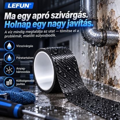 LEFUN® 💧 Extra erős, vízálló szalag – Karbon védőréteg + butil tömítés szivárgás és nedvesség ellen