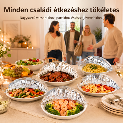 🔥🔥 PKNEW® Összecsukható alumíniumfólia ételtakaró | Tartsa az ételeket melegen, frissen és védve a gyümölcslegyektől