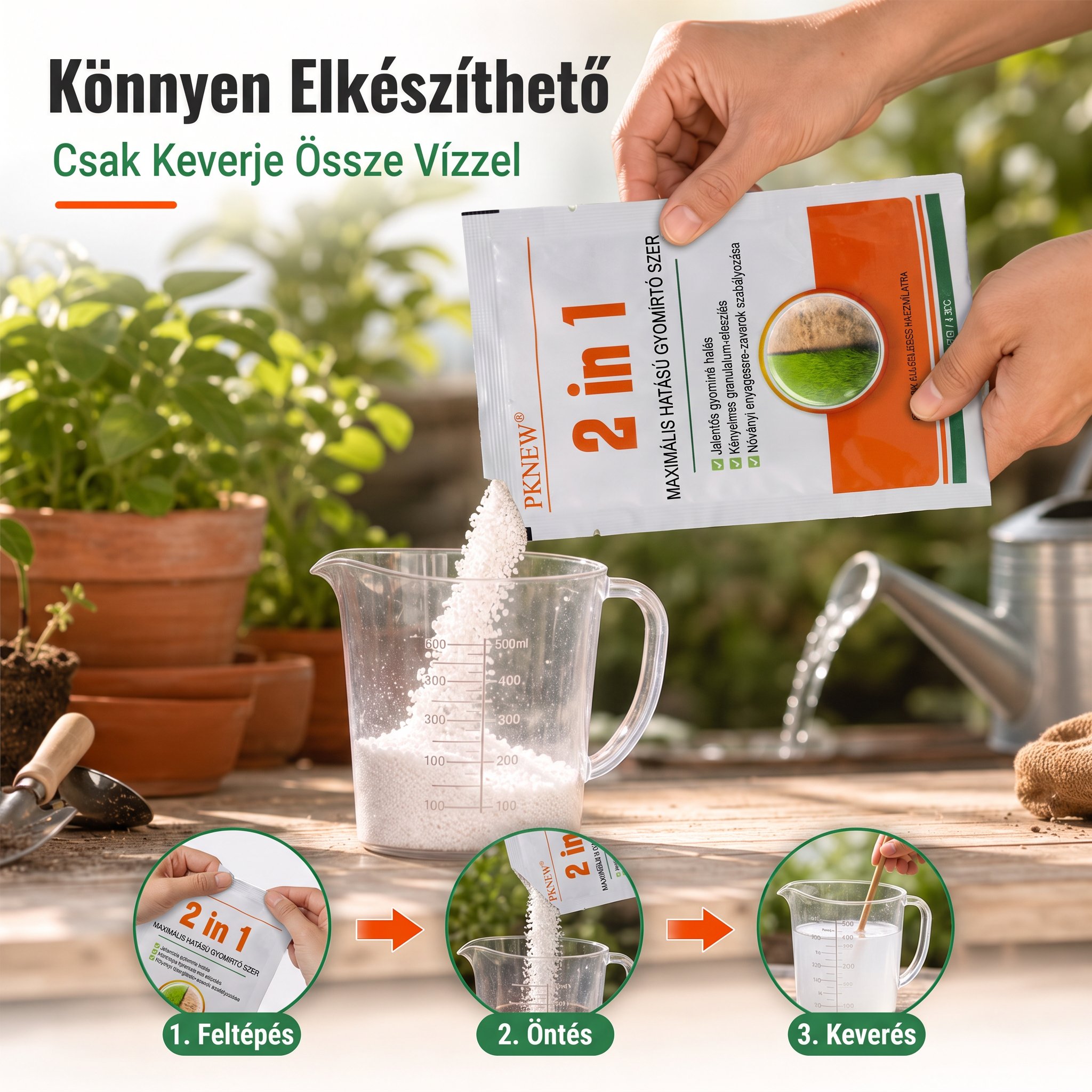 PKNEW® 2 az 1-ben Max Power granulált gyomirtó készítmény 👑 – látható hatás már 6 óra után, könnyen feloldható vízben, és célzottan alkalmazható fugákhoz, ösvényekhez, kerítésekhez és kavicsos felületekhez 💎
