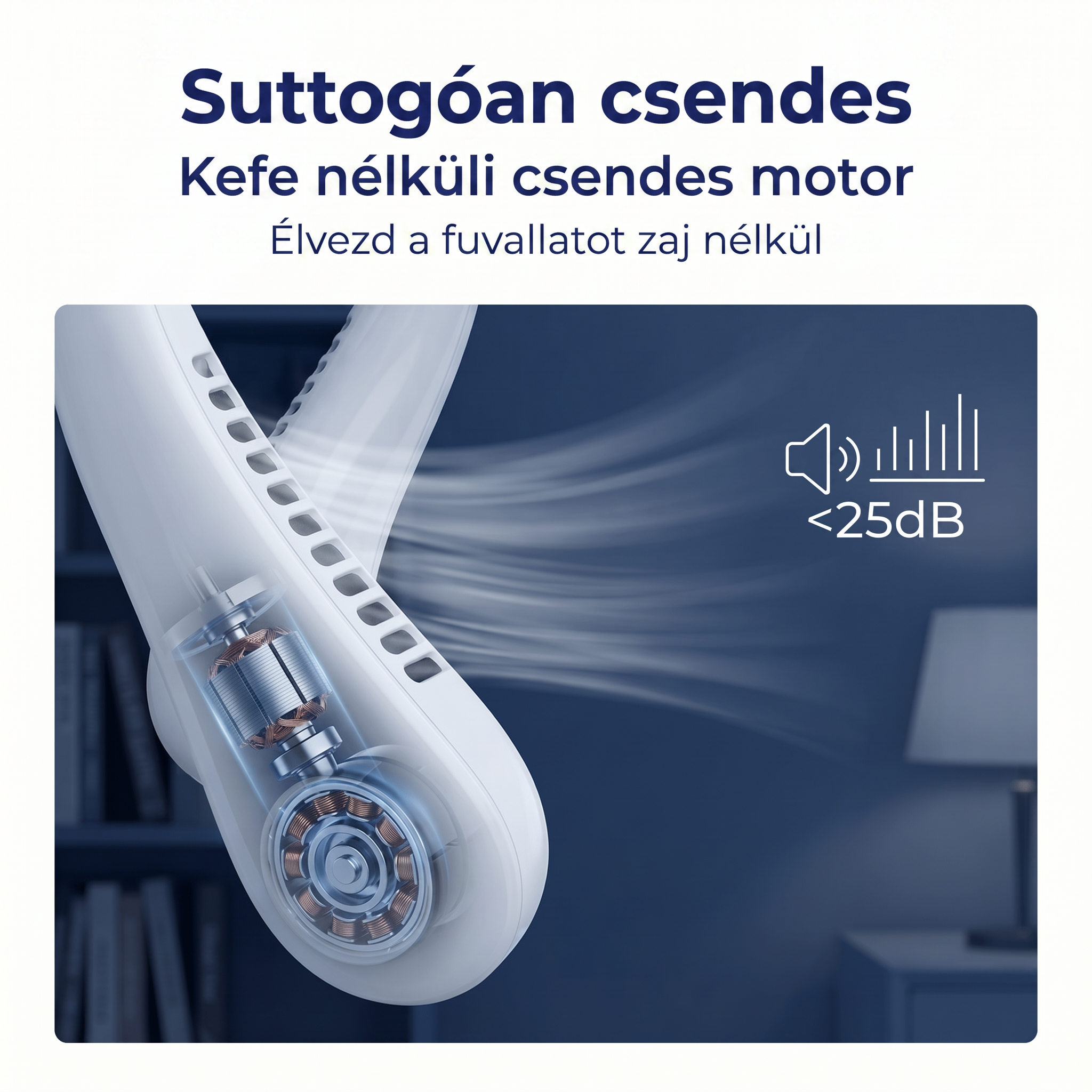 🔥🔥PKNEW® Hordozható nyakventilátor, lapátnélküli viselhető személyi ventilátor, kéz nélküli hűtés kültéri használatra és irodába 💎