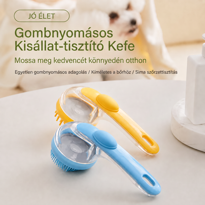 PKNEW® 🐕 2 az 1-ben fürdető kefe samponadagolóval – Puha szilikon kefe kutyák és macskák szőrápolásához 💎