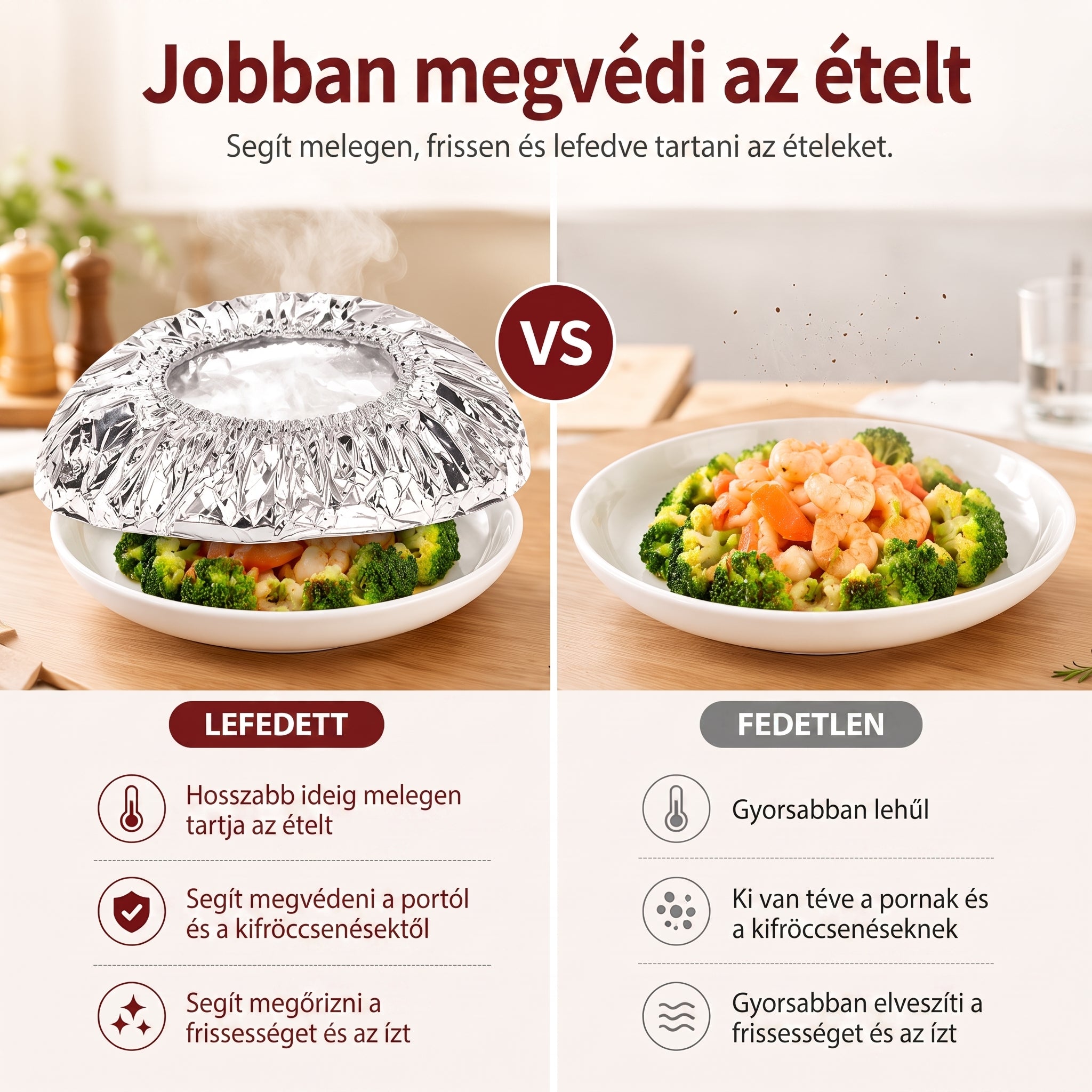 🔥🔥 PKNEW® Összecsukható alumíniumfólia ételtakaró | Tartsa az ételeket melegen, frissen és védve a gyümölcslegyektől