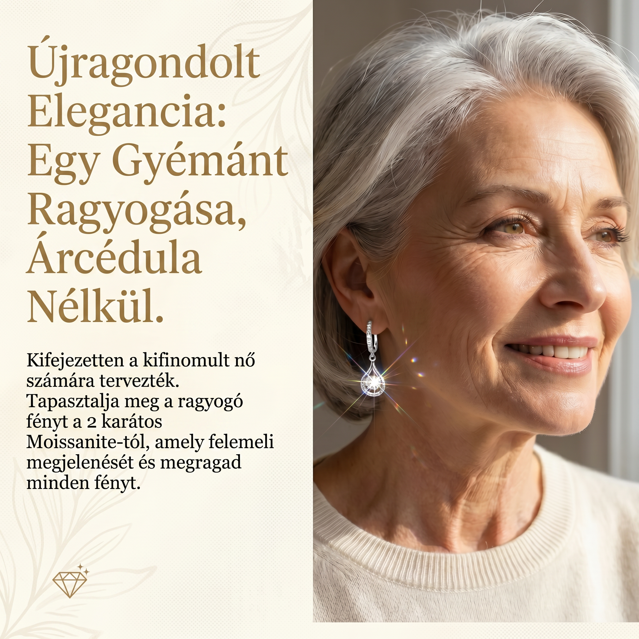 🌈🌈 MA 90% KEDVEZMÉNY: 1 karátos „Táncoló” Moissanite fülbevaló – Tiszta S925 kényelem és csillogás, amit megérdemelsz! 💖