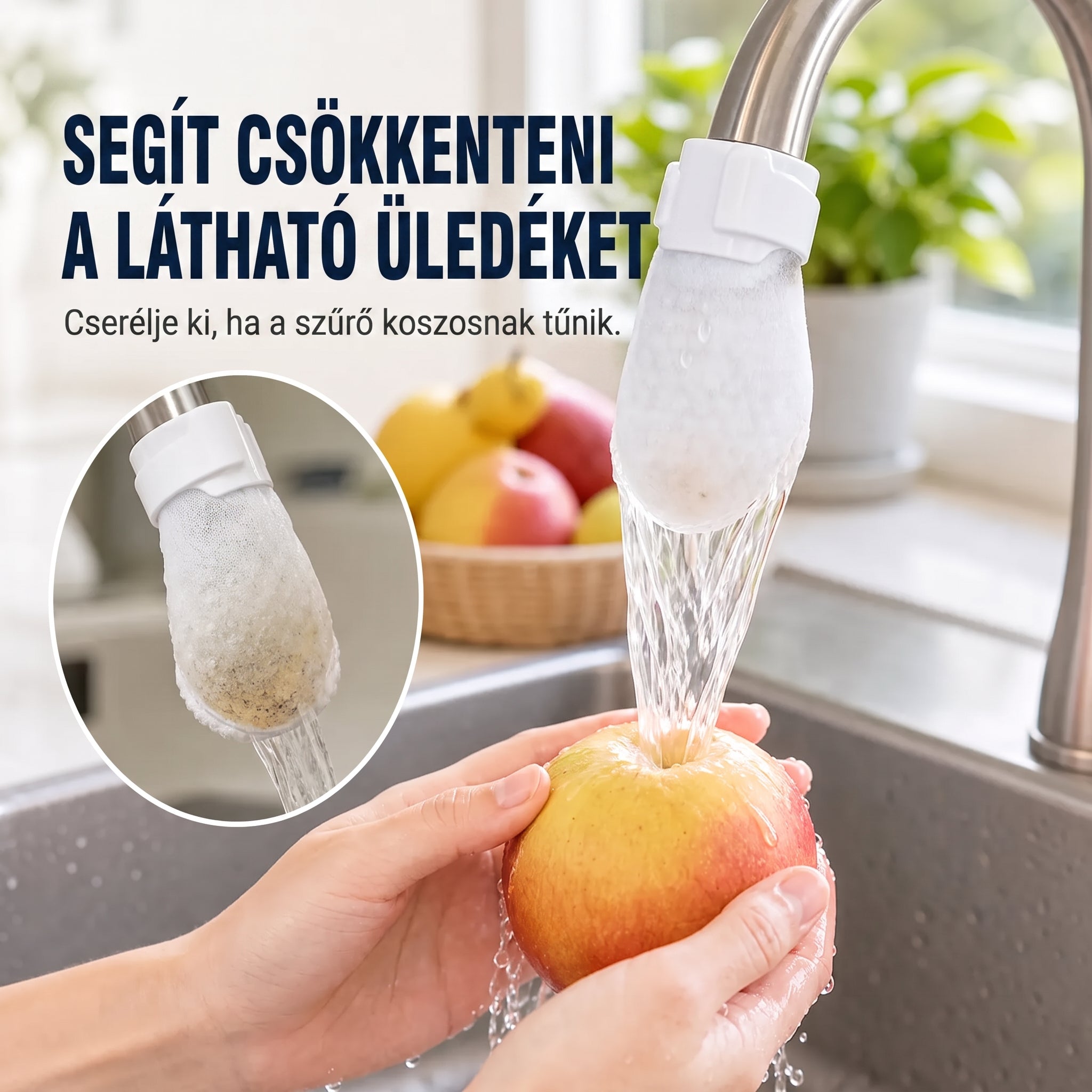 PKNEW® Csaptelep szűrőzsákok – 50 darabos eldobható pamut csapvízszűrő a tisztább vízért, fröccsenésgátlással és üledékvédelemmel 🚰