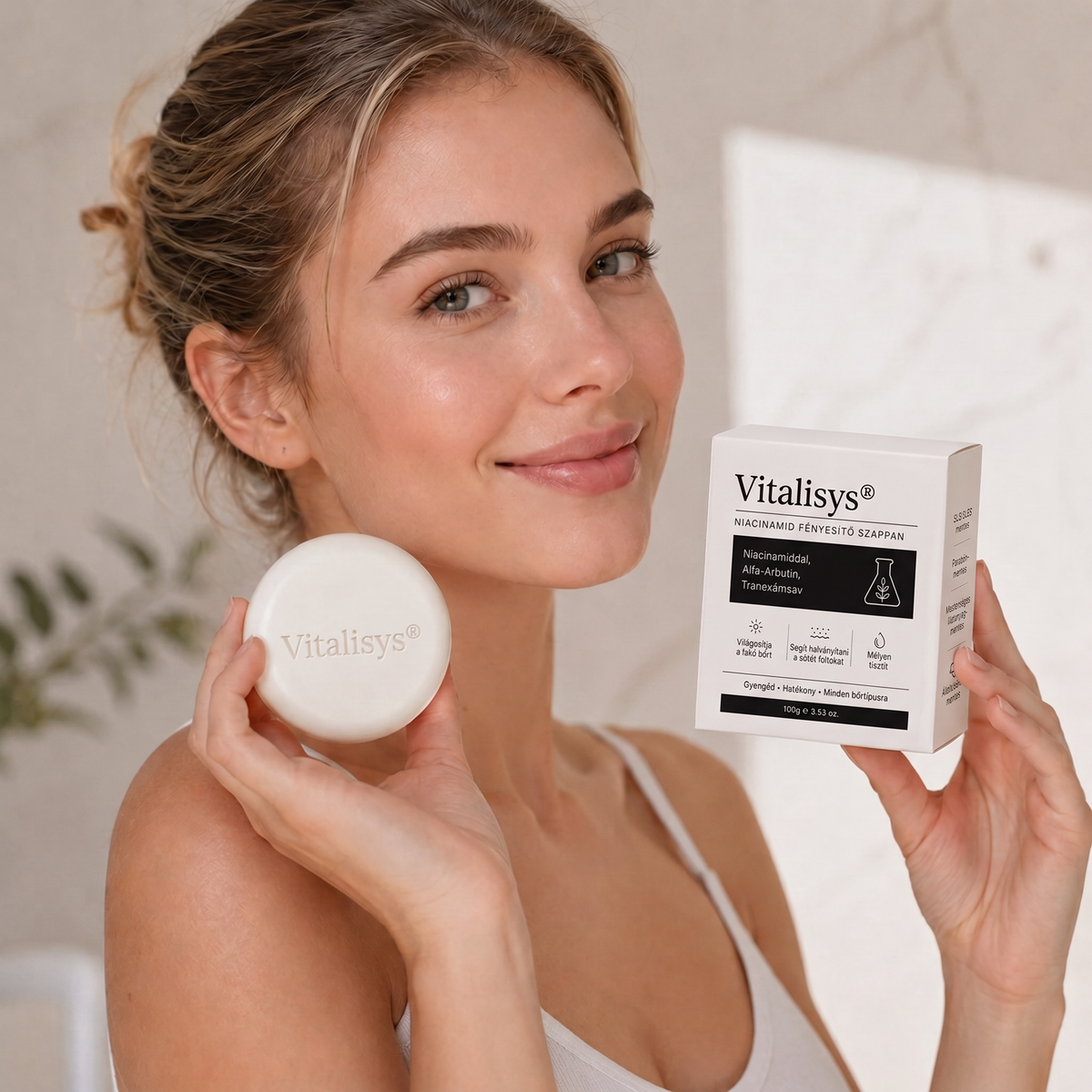 🔥🔥Vitalisys® Niacinamidos bőrvilágosító szappan pigmentfoltok és szeplők ellen 💆‍♀️