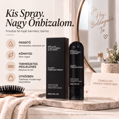 Vitalisys® Fluffy Hair formázó hajspray – Könnyű dúsító köd a hajtövek emeléséhez és a természetes mozgáshoz őszibarack illattal 💎