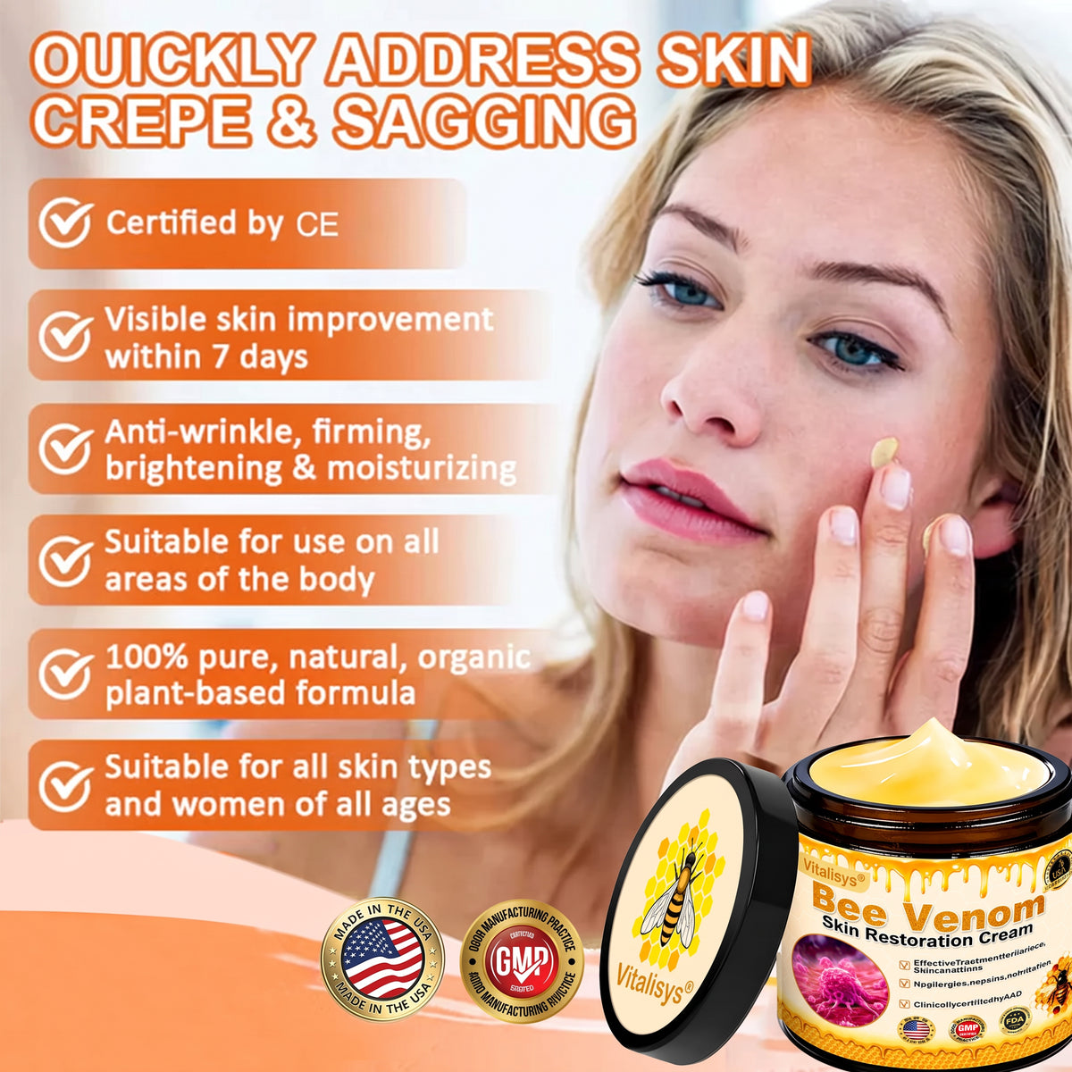 𝐕𝐢𝐭𝐚𝐥𝐢𝐬𝐲𝐬®🍇 Bee venom Pro Comprehensive Cream —Tightening for Skin Types 🔥