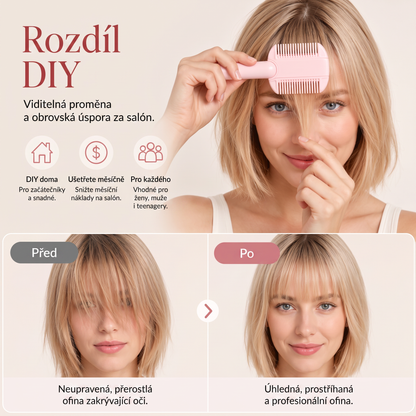 Kerüld a hajformázást✂️ 4 lépéses fésű hajvágáshoz és ritkításhoz - egyszerű frufru, hajformázás és hajformázás otthon 🎁