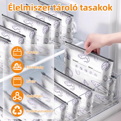 LIMITÁLT AKCIÓ: 70% KEDVEZMÉNY! 🍗 🥦 Újrahasználható, lezárható alufólia tároló tasakok 💎