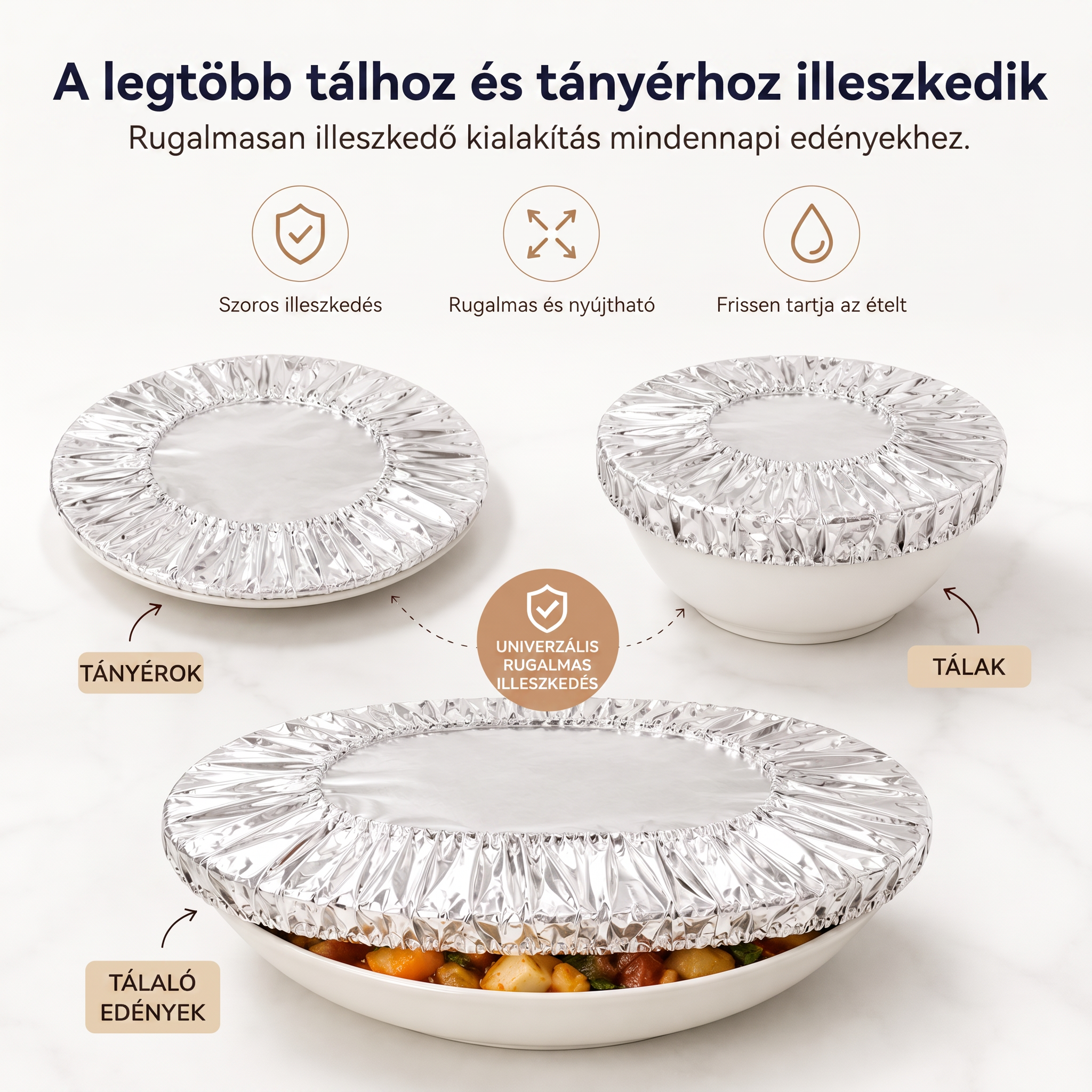 🔥🔥 PKNEW® Összecsukható alumíniumfólia ételtakaró | Tartsa az ételeket melegen, frissen és védve a gyümölcslegyektől