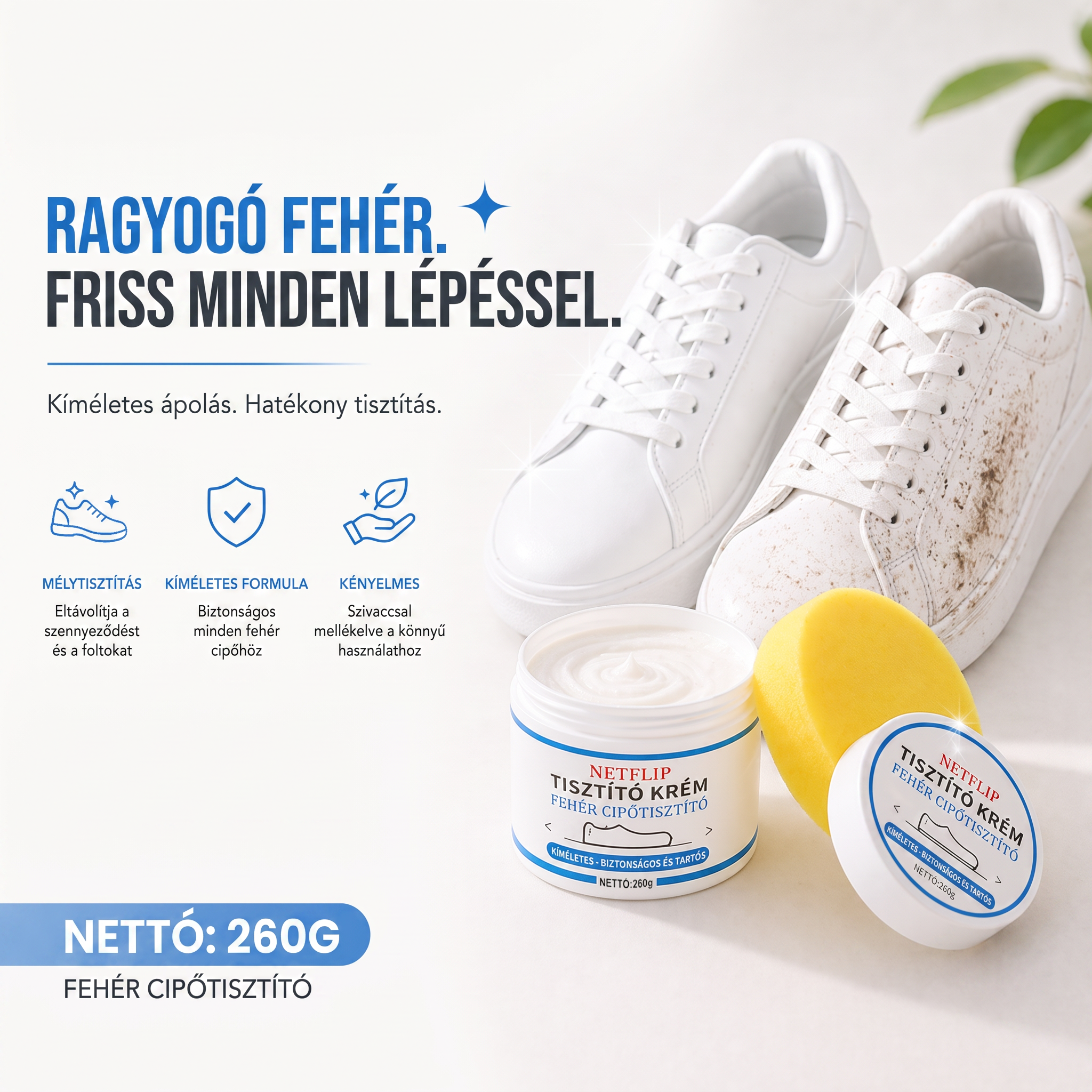 PKNEW® Magic – Cipőfehérítő krém | Azonnali megújulás, ragyogó külső pillanatok alatt.