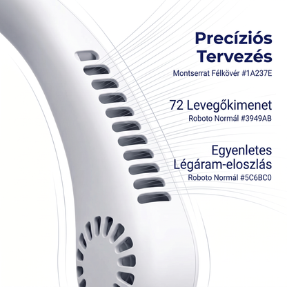🔥🔥PKNEW® Hordozható nyakventilátor, lapátnélküli viselhető személyi ventilátor, kéz nélküli hűtés kültéri használatra és irodába 💎
