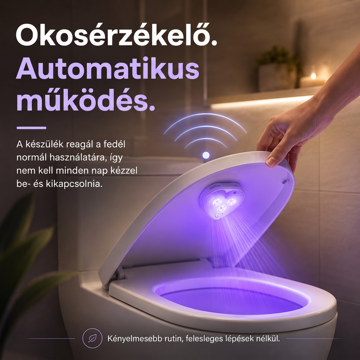 LEFUN® Okos UVC WC-világítás 🚽 – automatikus érzékelő, érintésmentes működés és USB-C töltés 💎
