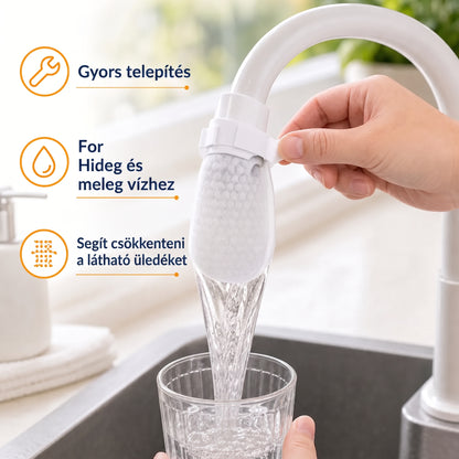 PKNEW® Csaptelep szűrőzsákok – 50 darabos eldobható pamut csapvízszűrő a tisztább vízért, fröccsenésgátlással és üledékvédelemmel 🚰