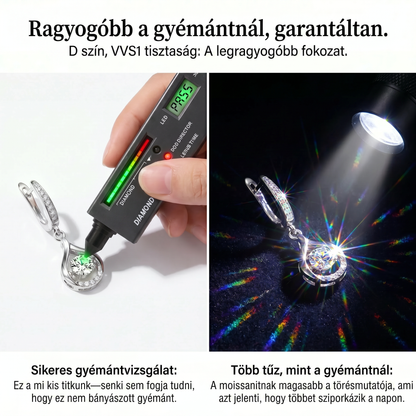 🌈🌈 MA 90% KEDVEZMÉNY: 1 karátos „Táncoló” Moissanite fülbevaló – Tiszta S925 kényelem és csillogás, amit megérdemelsz! 💖