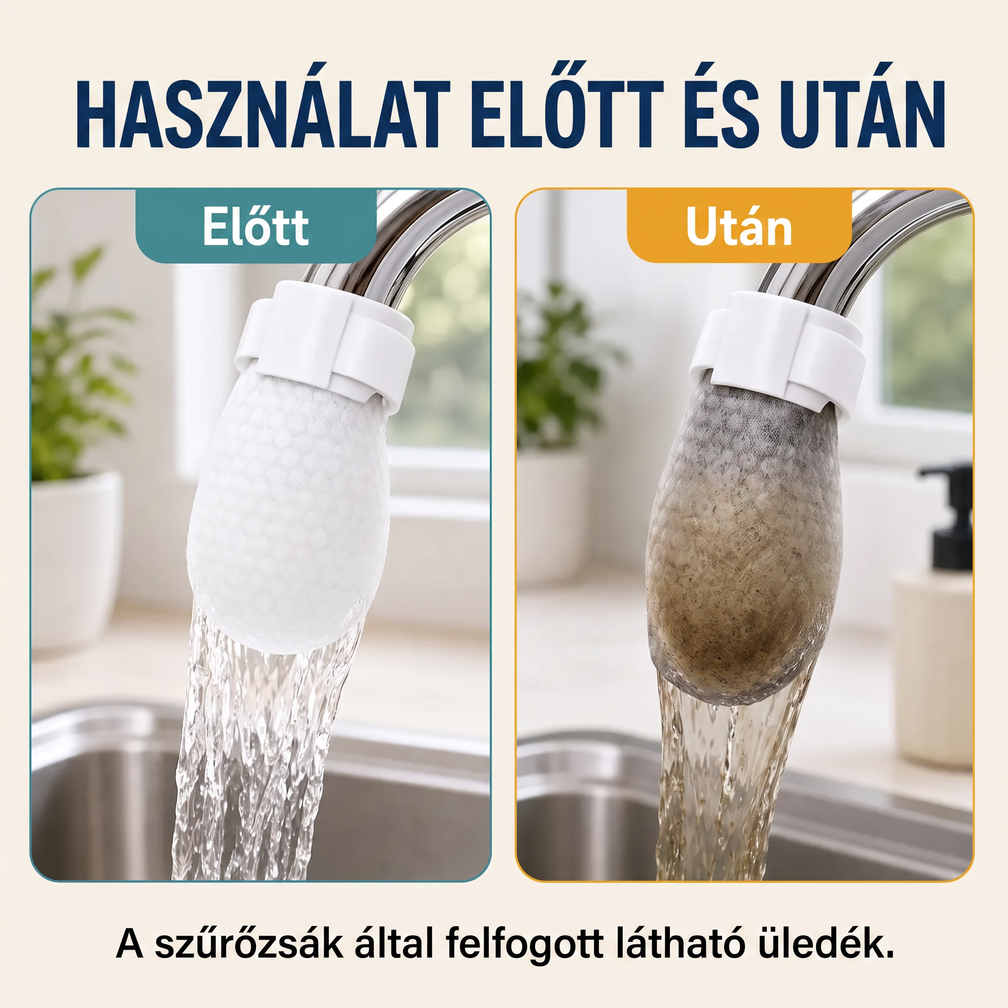 PKNEW® Csaptelep szűrőzsákok – 50 darabos eldobható pamut csapvízszűrő a tisztább vízért, fröccsenésgátlással és üledékvédelemmel 🚰