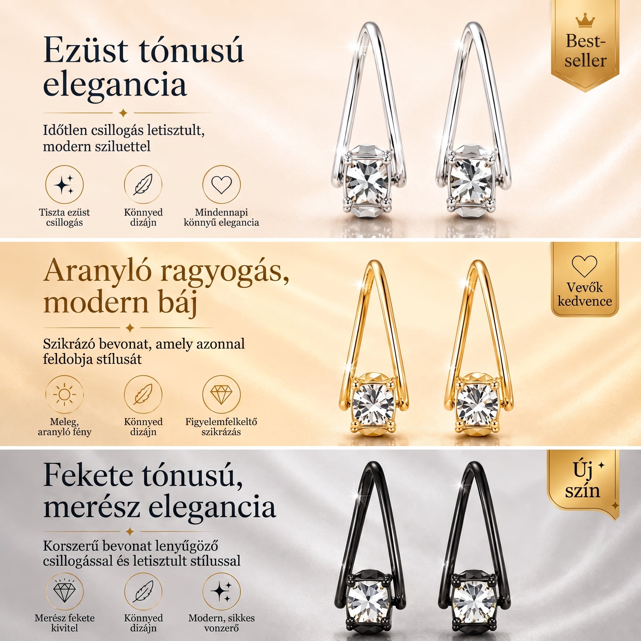🔥🔥 MA 90% KEDVEZMÉNY: 1 karátos „Táncoló” Moissanite fülbevaló – kényelem és csillogás, amit megérdemelsz! 💖